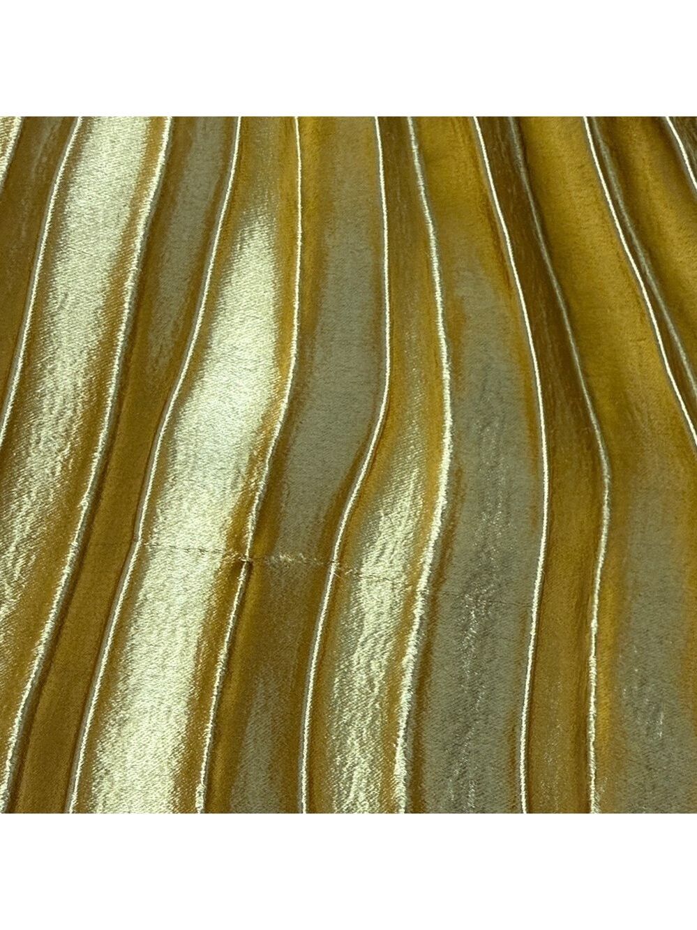 Lulus Pretty Pleats Gold Metallic Pleated Midi Skirt Size Small - Picture 13 of 13